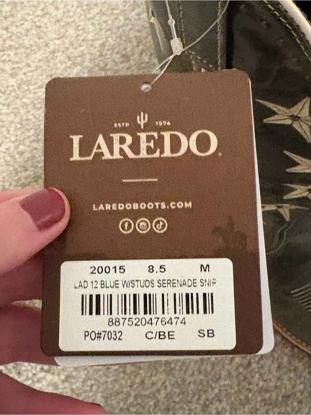 Laredo Serenade Star Applique Western Boots NWT Size 8.5 Women’s Wide Calf - Picture 4 of 6